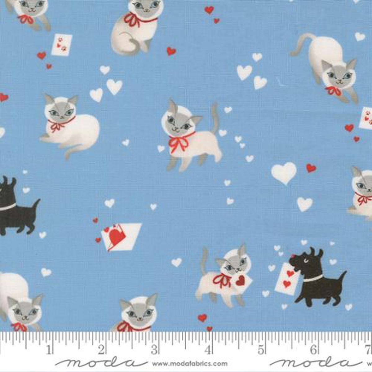 Kitty Novelty Dogs in Sky -- Funny Valentine by Lizzy House -- Moda Fabrics
