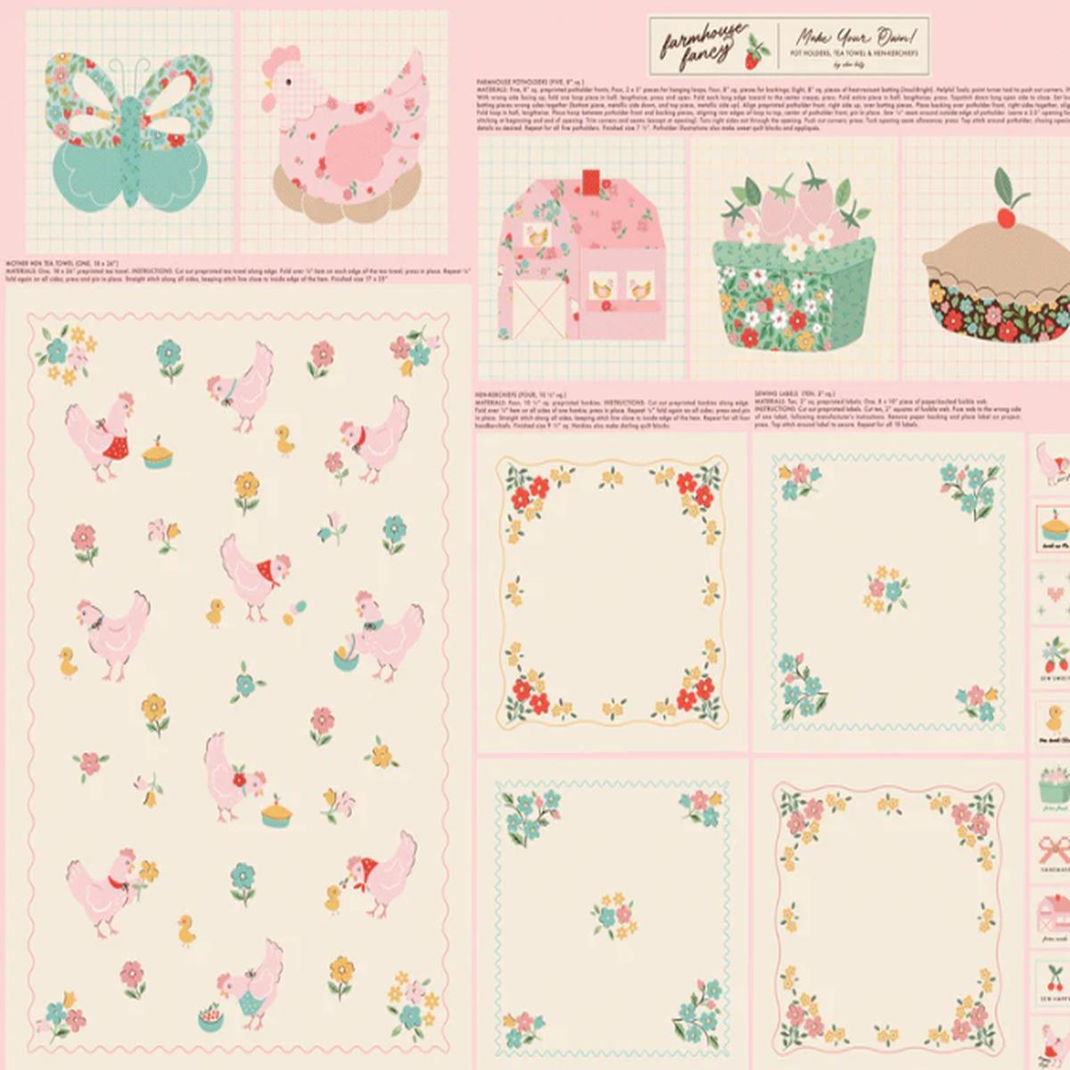Poppie Cotton - Farmhouse Fancy - Tea Towel Project Panel - FH25970