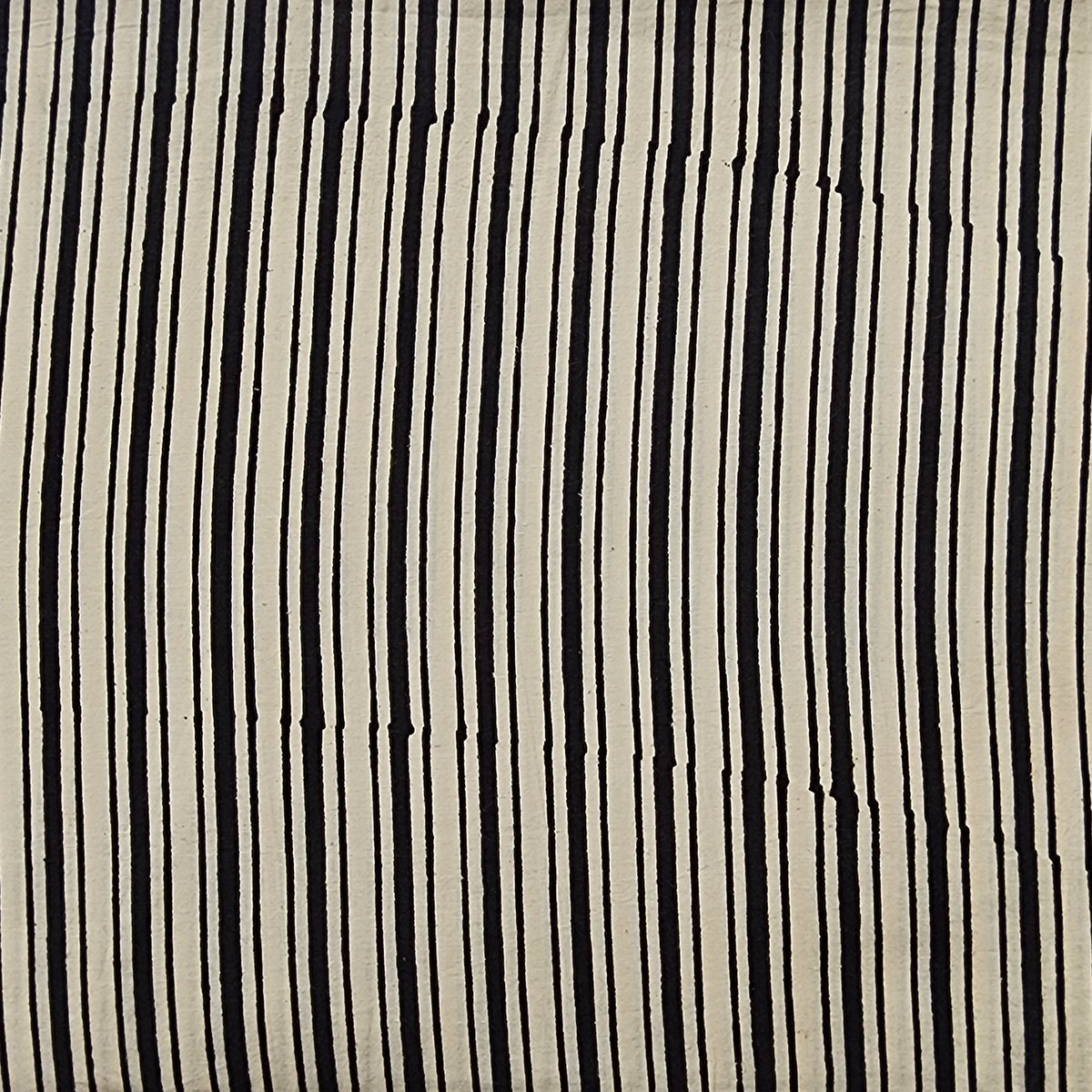 Pure Cotton Bagru Cream With Black Double Stripes Hand Block Print Fabric