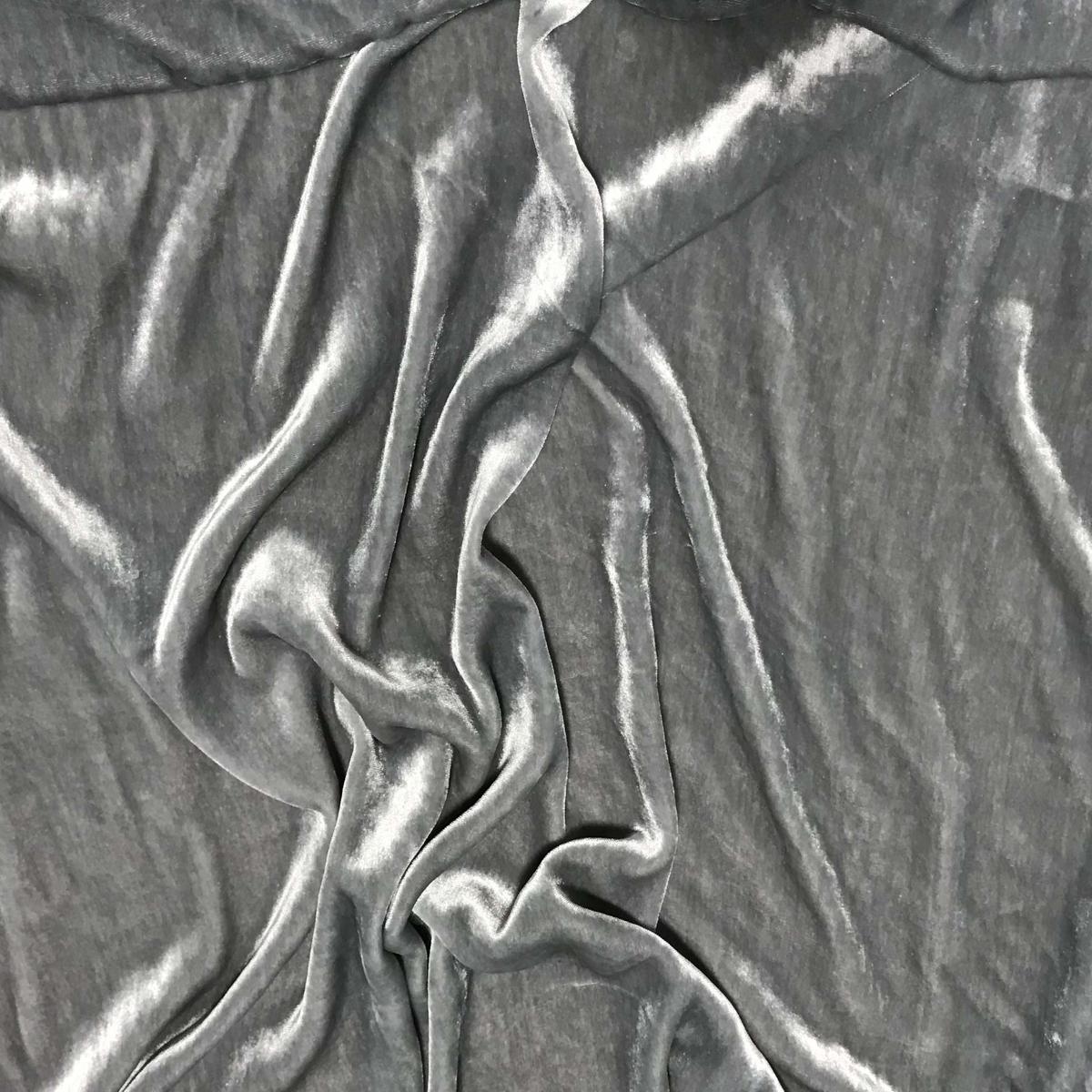 Silver Gray - Silk Velvet Fabric
