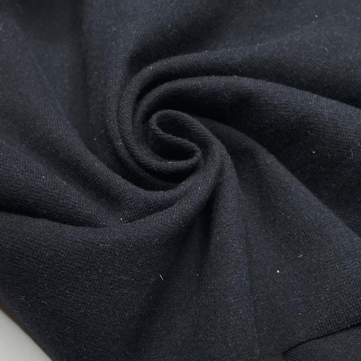 The Solitude Of Space - Tubular Rib Knit Cotton Knit - Black - 1/2 Meter