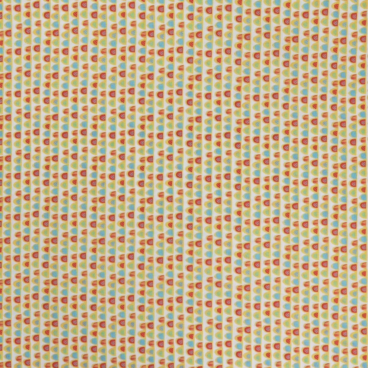 Garden Cats Fabric Collection - Scalloped Stripe YellowMulti
