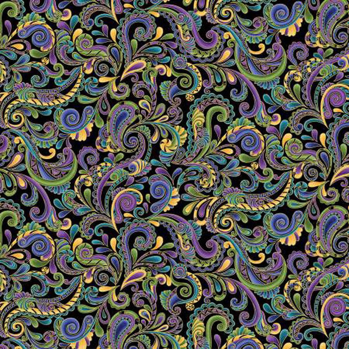 Indigo/Black Swirl Paisley 16259M-52B