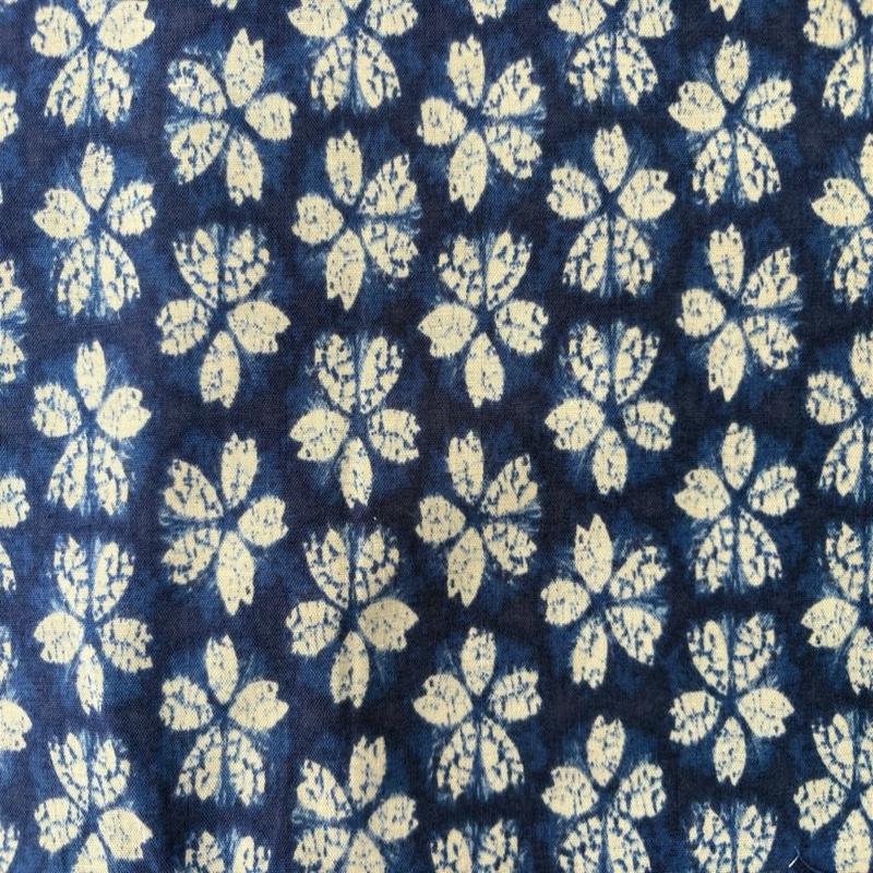 Sevenberry Shibori Blues Quilt Fabric - Cherry Blossoms in Cobalt Blue - 850257 D8-2 - Imported from Japan