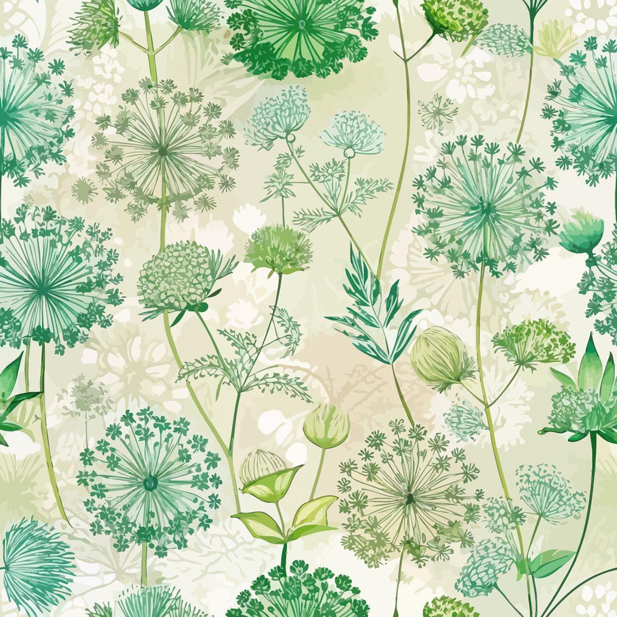 Art Nouveau Queen Anne Flowers Pattern 1 Quilting Cotton Fabric