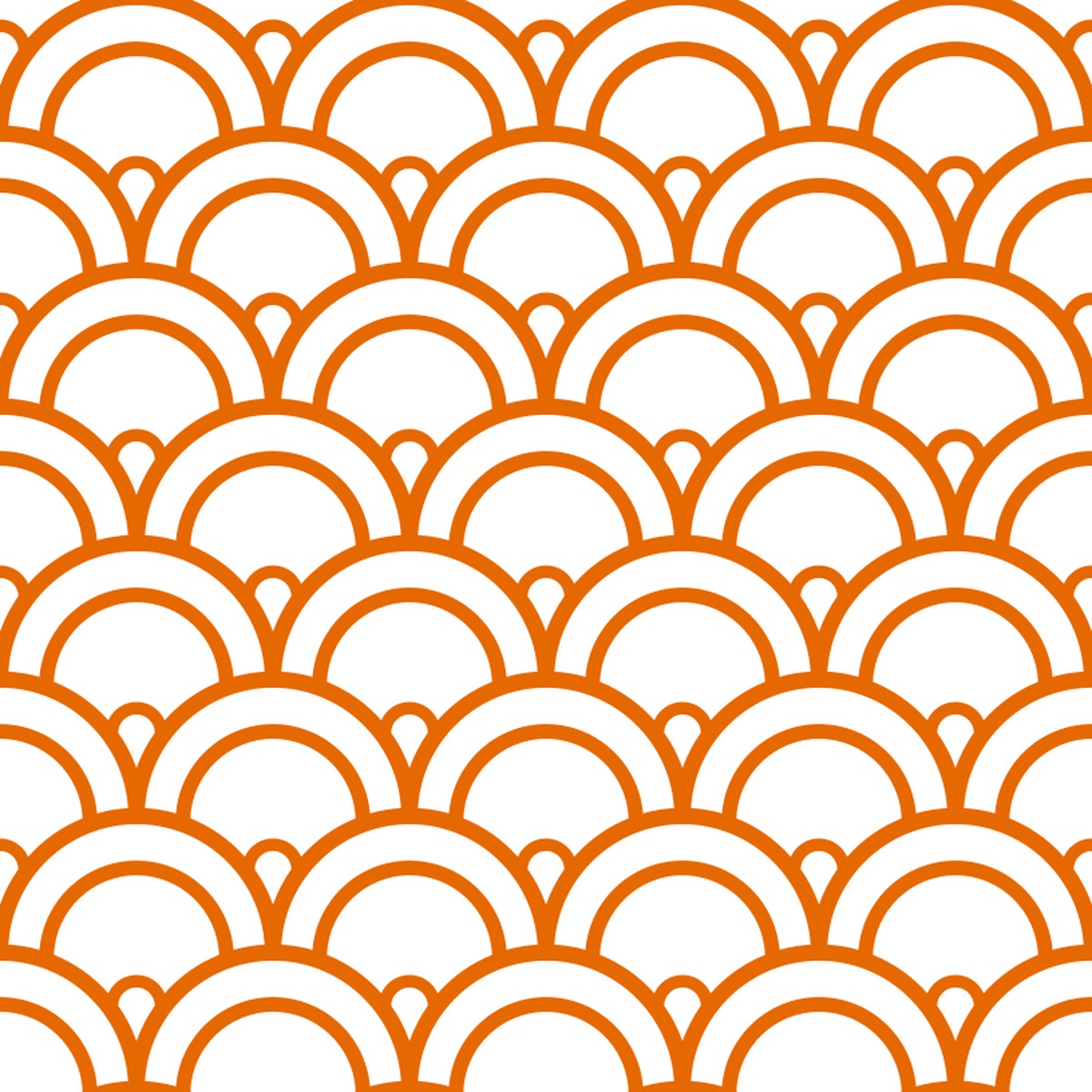 Halloween Scallop Fabric - White