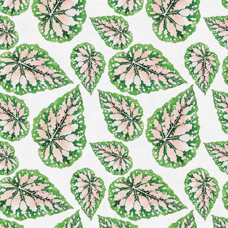Modern Botanicals Quilt Fabric - Jungle in White/Green/Peach - 12021483