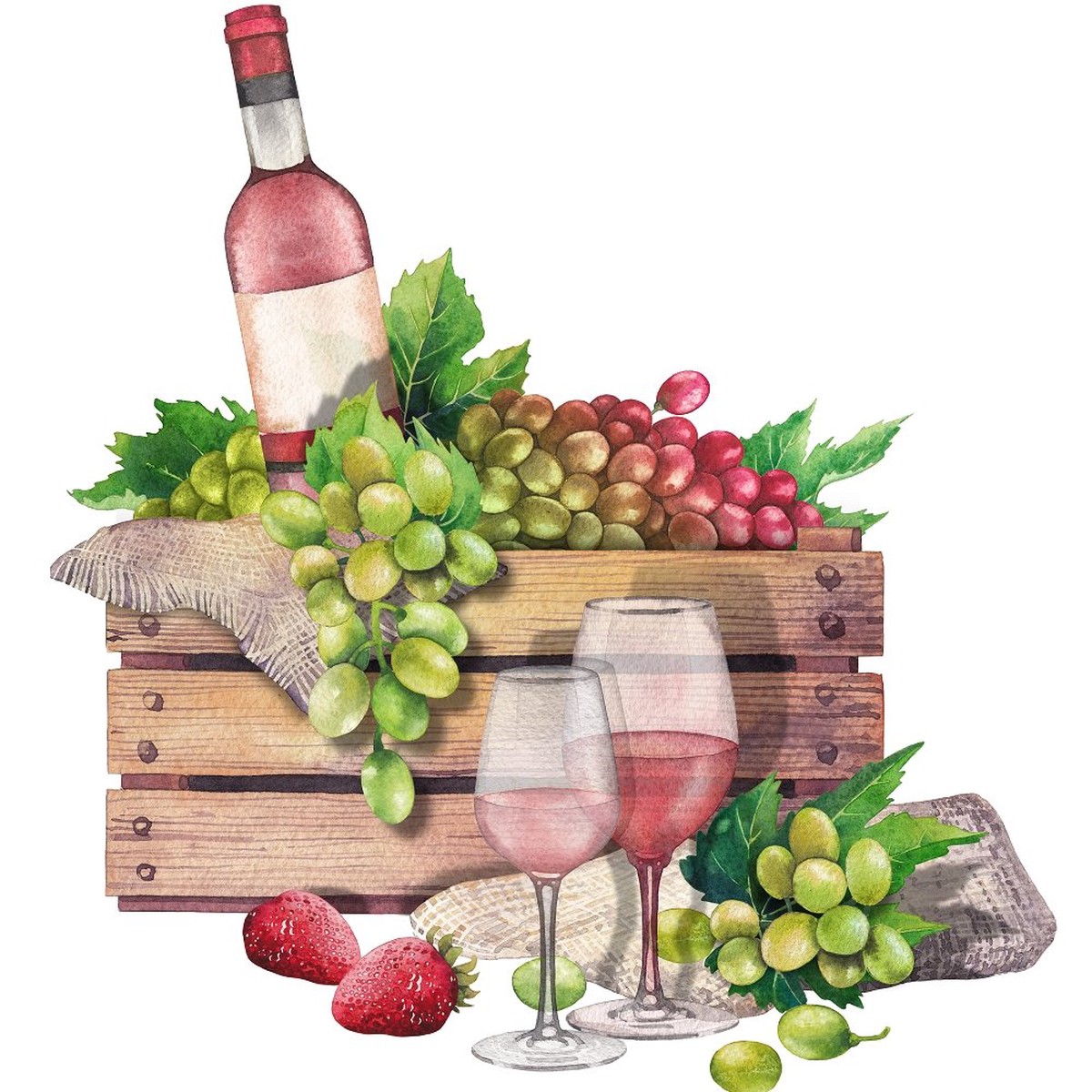 Ros Wine Crate Fabric Panel