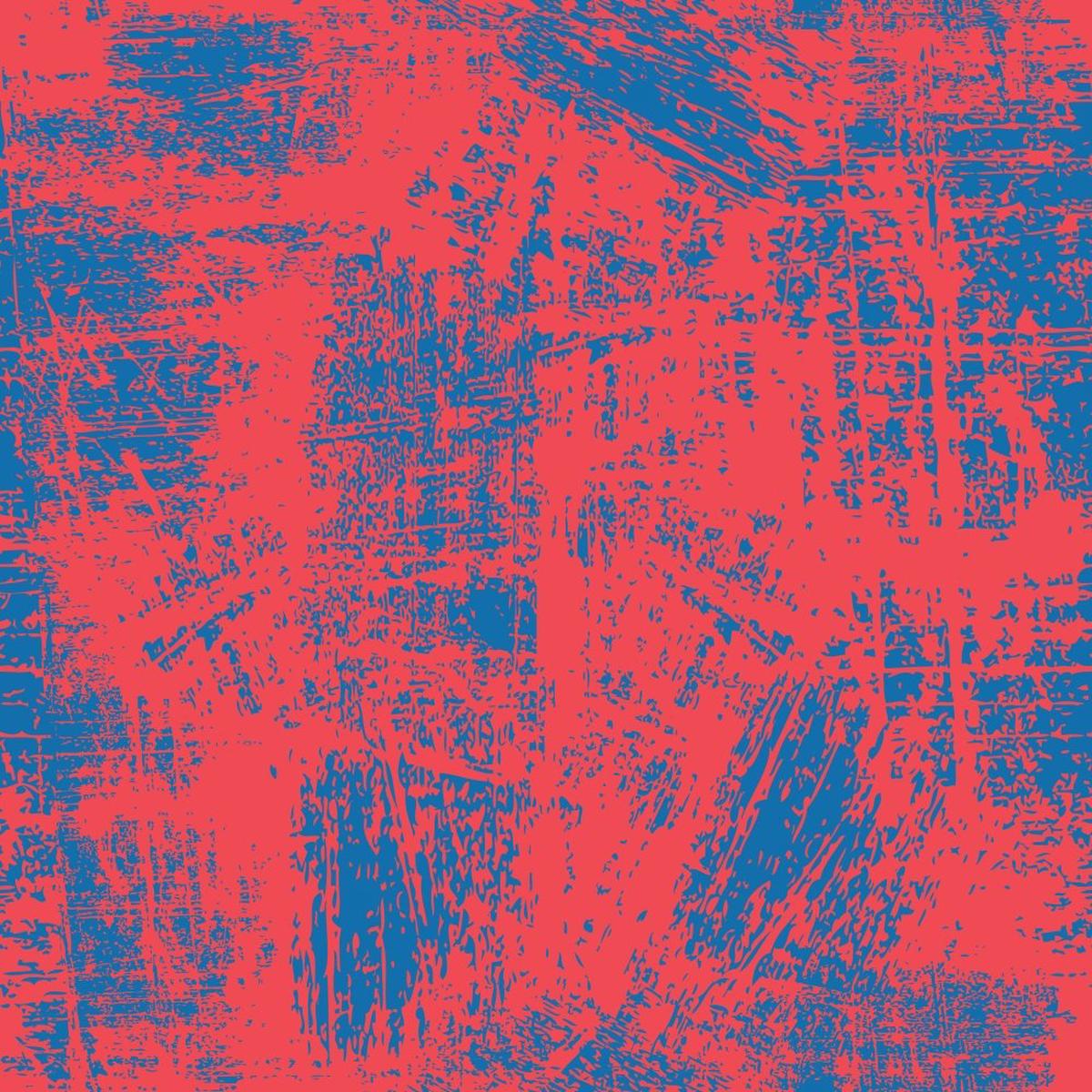 Grunge Fabric - Red on Blue