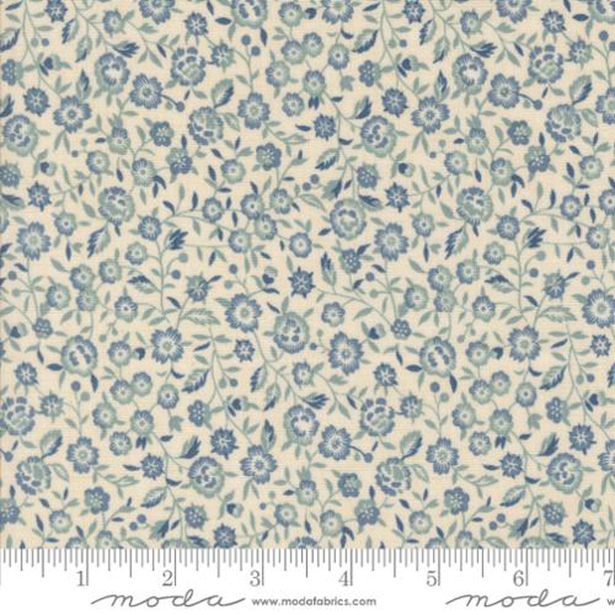 Renoncule Florals in Pearl French Blue -- Sacre Bleu by French General for Moda Fabrics