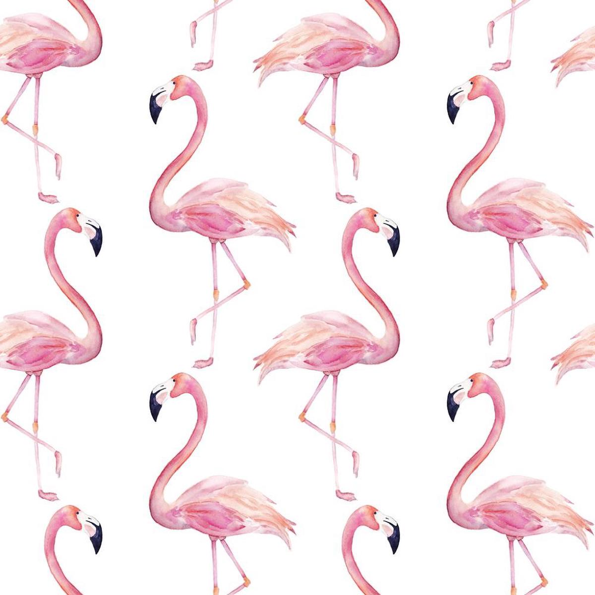 Watercolor Flamingos Fabric
