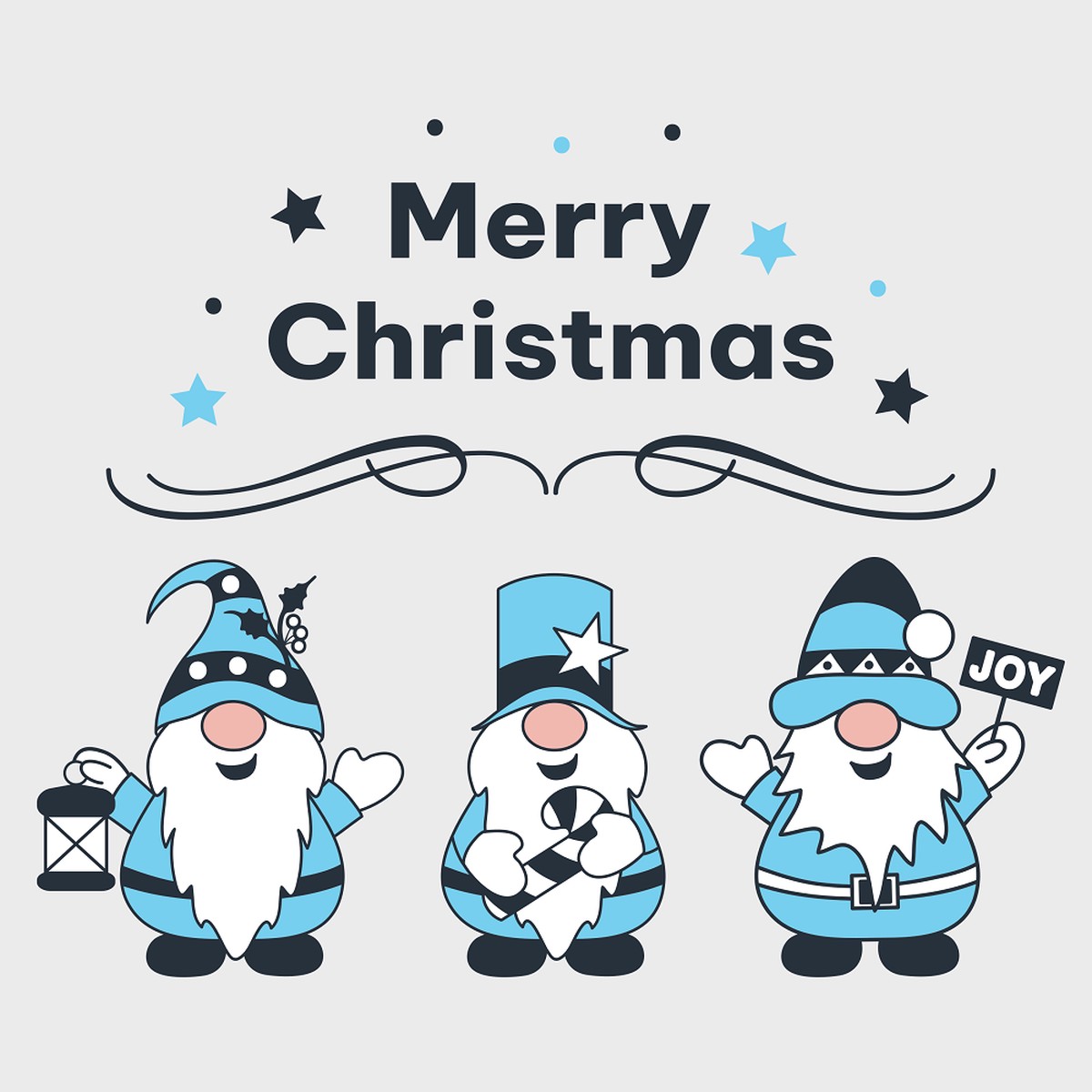 Winter Wonderland Christmas Gnomes Fabric Panel