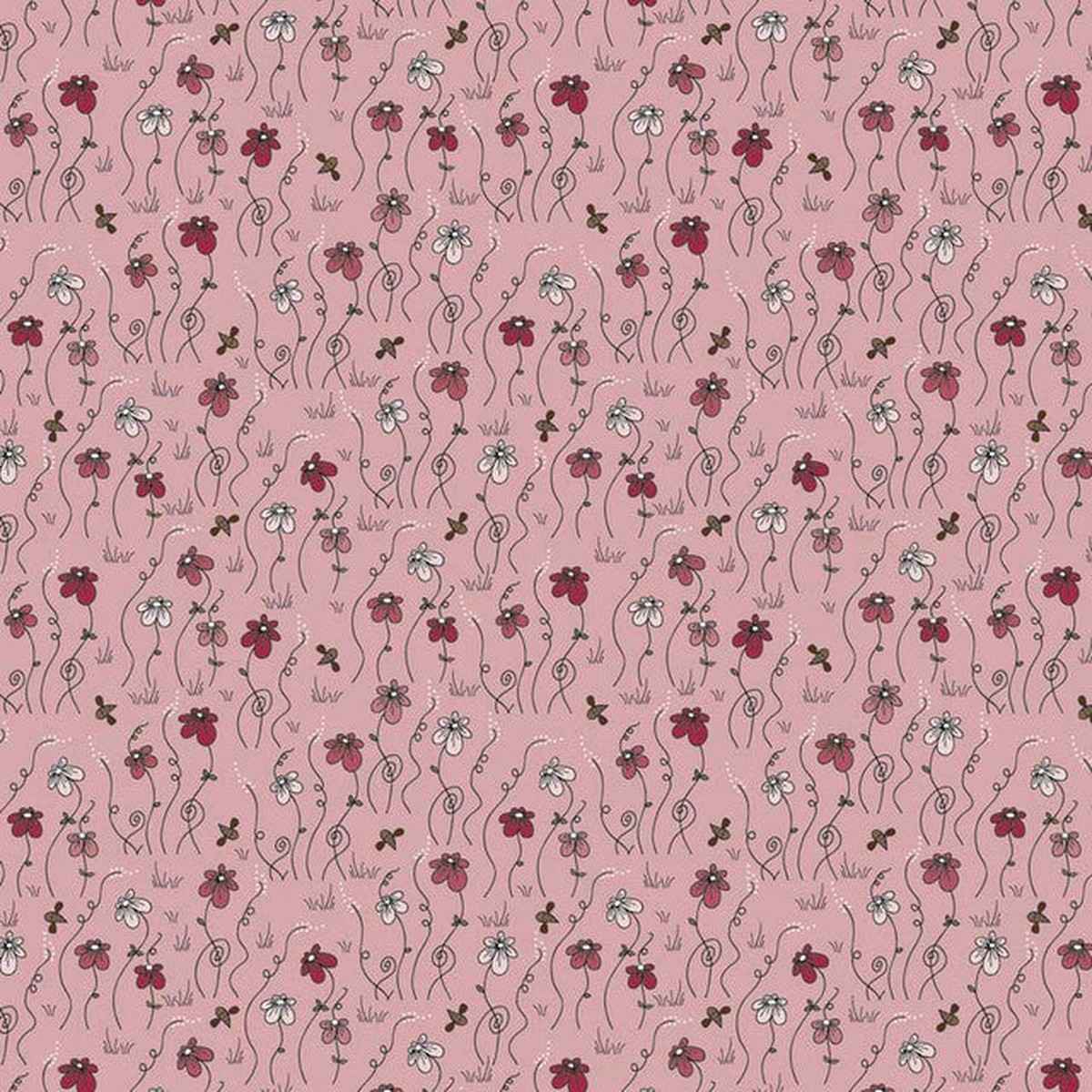 Fabric Stof Rose Flowers The Sweetest Embrace by the Quarter Yard 4514-530