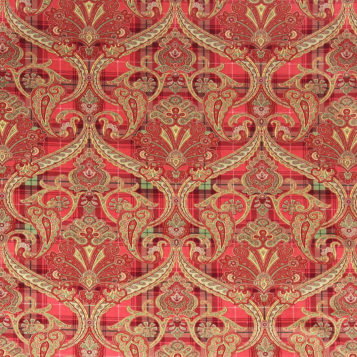 Highland Fling Printed Velvet - Reds & Pink by Scalamandre Fabric