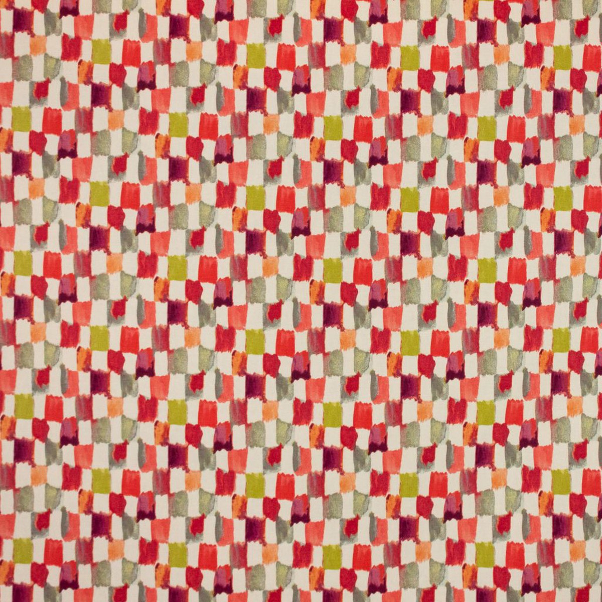 Brushstroke Check Poppy RM Coco Fabric