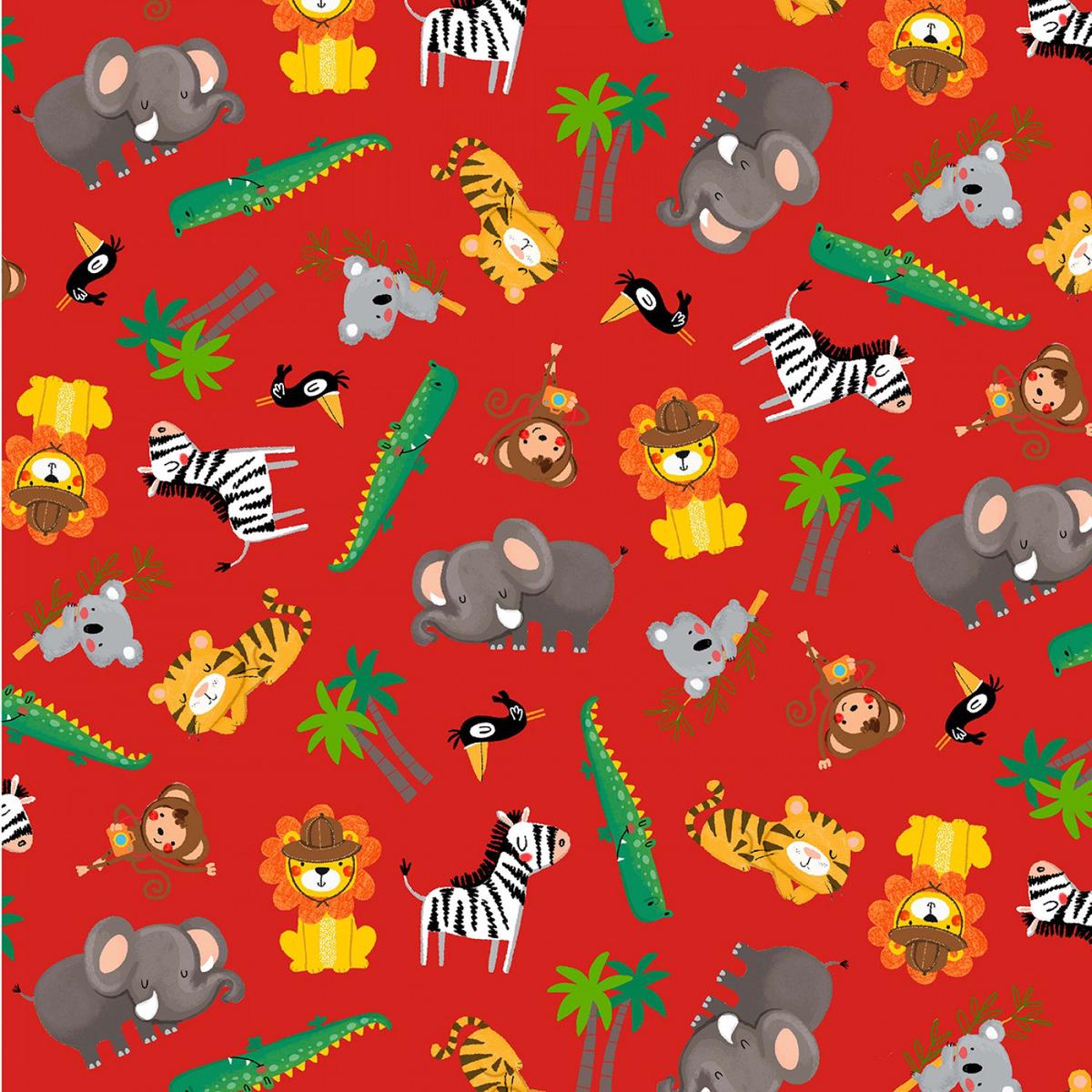 Jungle Explorers | Let's Explore Red by Michael Miller Fabrics