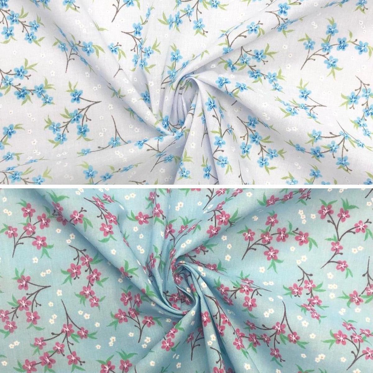 Spring Flower Branches Polycotton Fabric