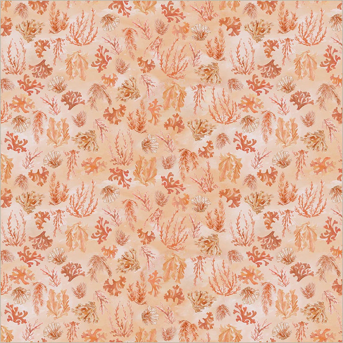 Reef in Coral -- Ocean Life by Leslie Trimbach --- Windham Fabrics