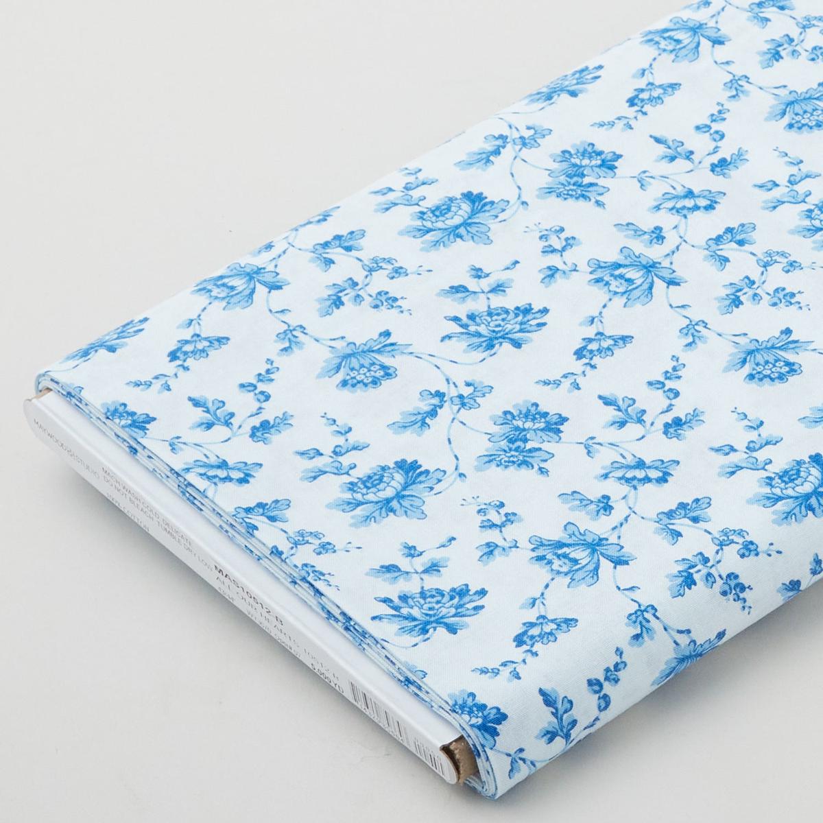 All Our Hearts - Floral Vine Blue 5 Yard Bolt