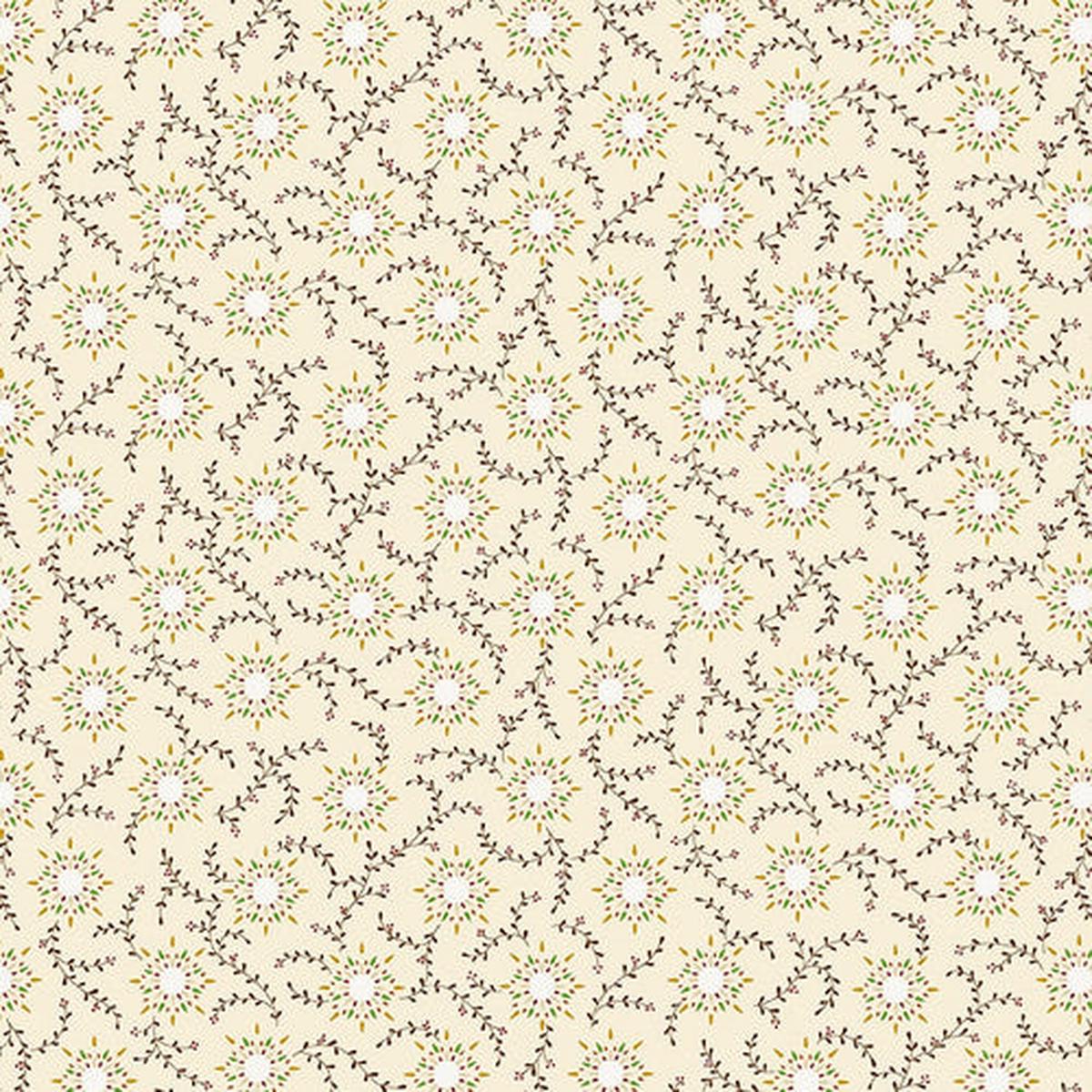 Fabric Henry Glass Wheat Starburst Vine Spiced Favorites 108" Wide Back by the Quarter Yard 1834-40