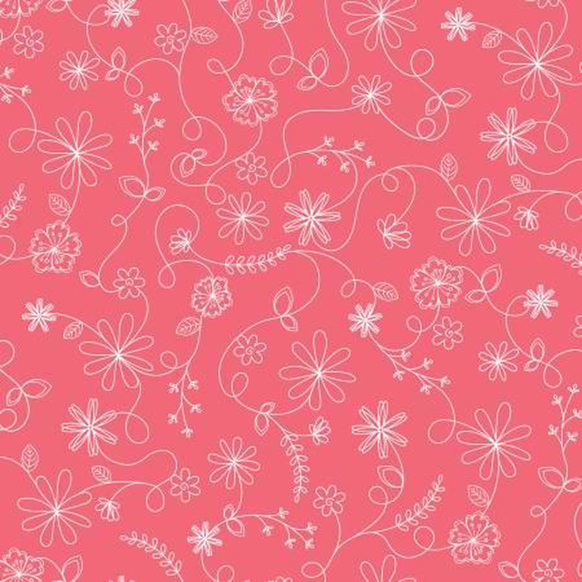 Kimberbell Basics Flannel - Deep Pink Swirl Floral - MASF8261 FLAN P2