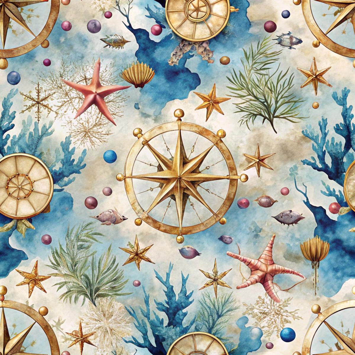 Magical Sea Pattern 11 Quilting Cotton Fabric