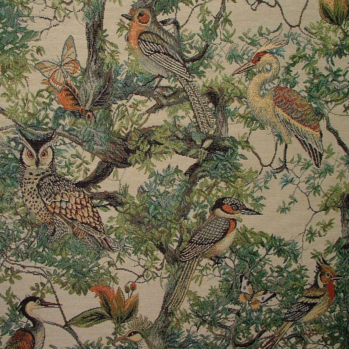 Curtain Upholstery Tapestry Fabric Heritage Wild Birds Cushion Throws Craft Bag