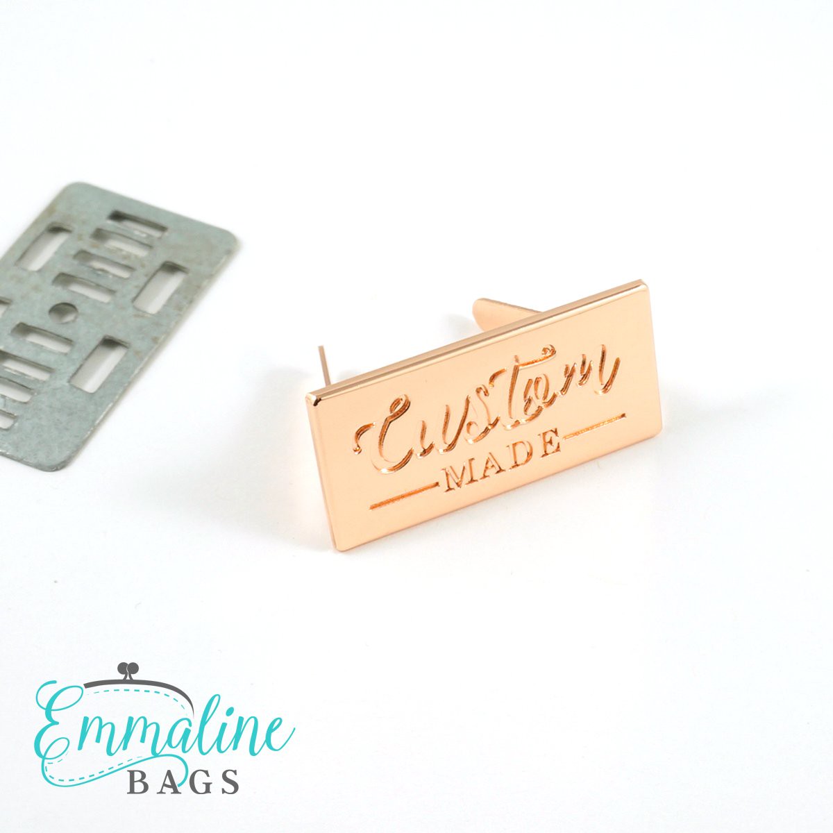 Emmaline Bags Metal Bag Label Custom Made Large in Copper