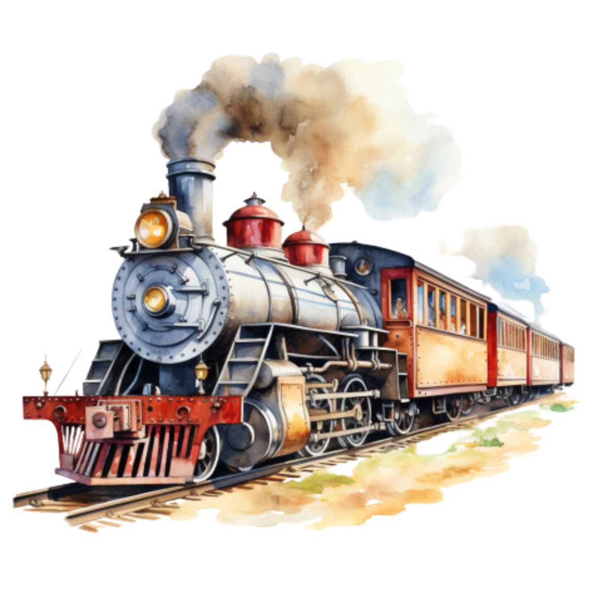 Steam Engine Train Fabric Panel 6