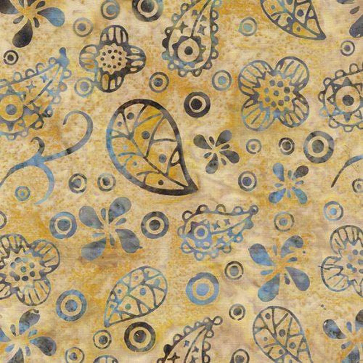 Paisley with Dots - Gold Ochre