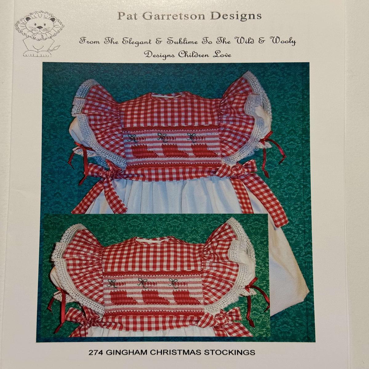 Pat Garretson Smocking Plates - #274 GINGHAM CHRISTMAS STOCKINGS