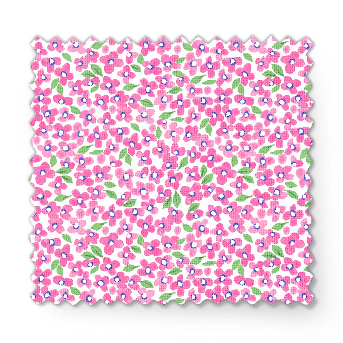 Jenny Faw Petite Florals on Pink Fabric