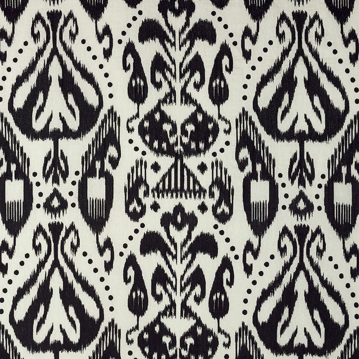 Kiva Embroidered Ikat Raven Fabric