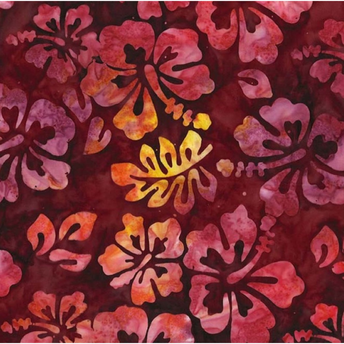 Tropical Batiks - Sangria Hibiscus Blossom BT8511-SANG-D by Michael Miller