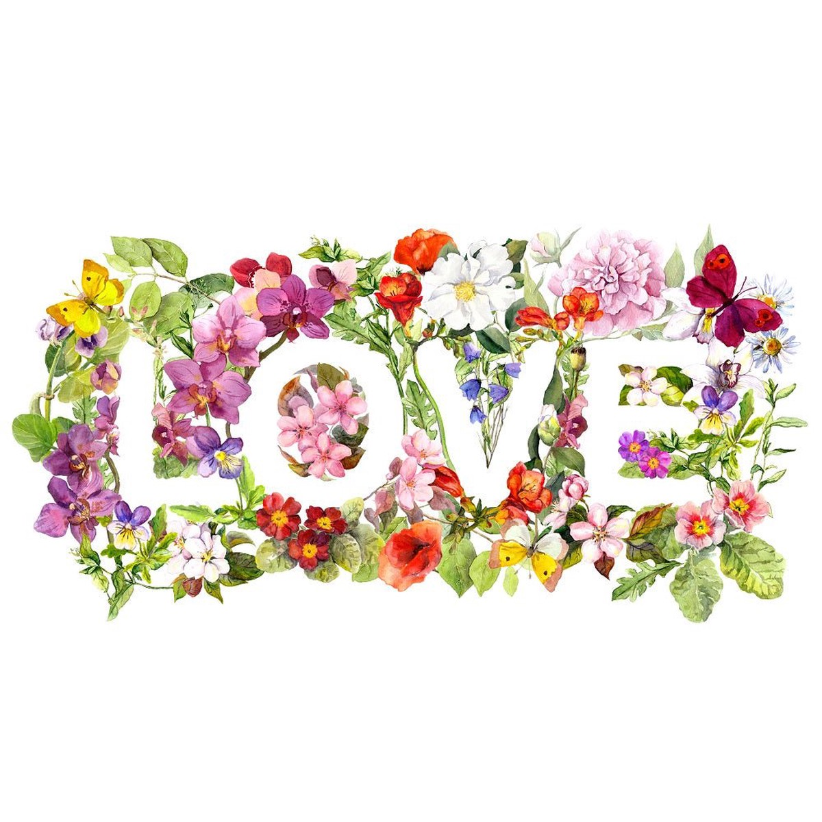 Flowers Of Love Fabric Panel
