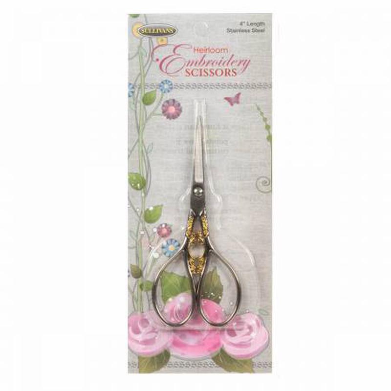 Heirloom Embroidery Scissors Silver & Gold Teardrop 38209