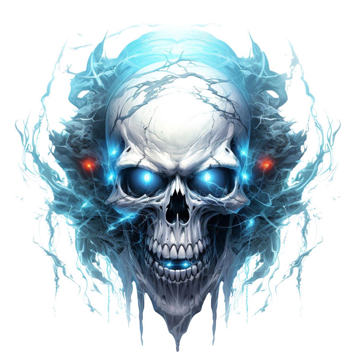 Horror Skulls Fabric Panel 15