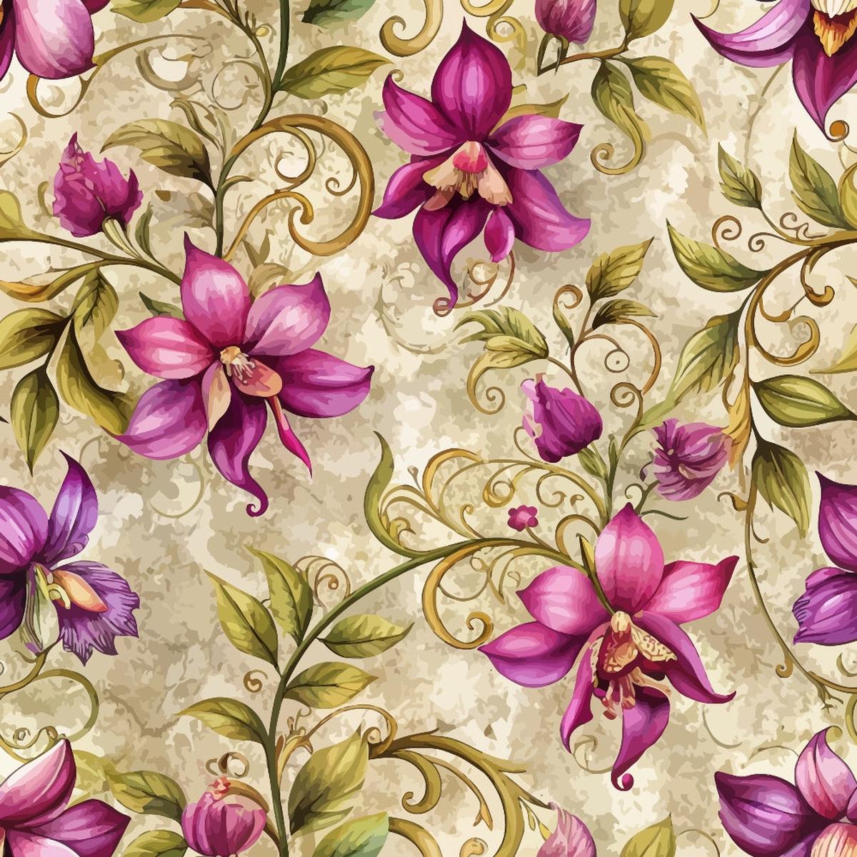 Baroque Florals Pattern 139 Quilting Cotton Fabric