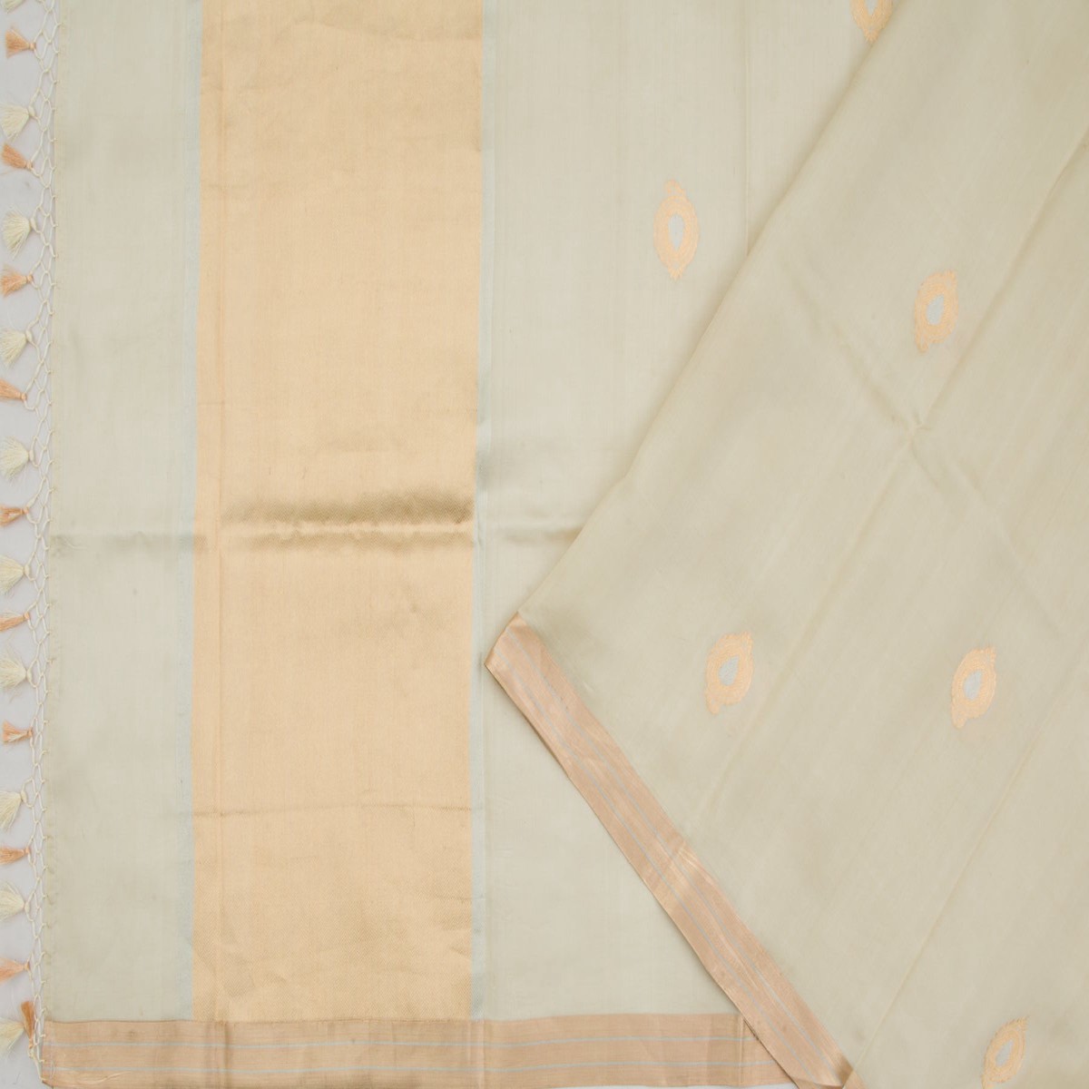 Banarasi Silk Butta Cream Saree