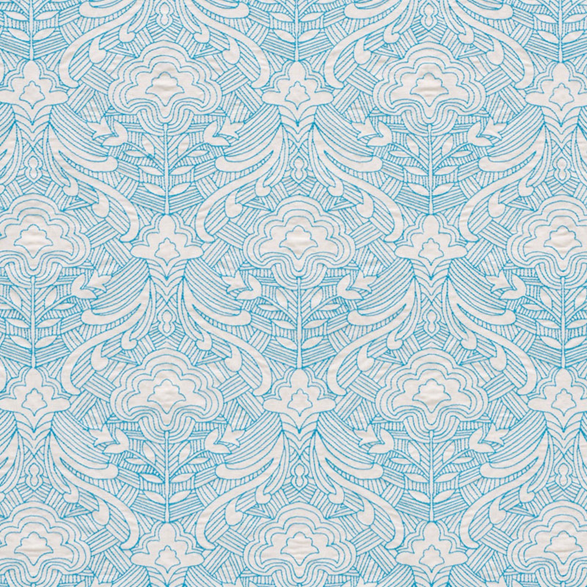Hendrix Embroidery Blue Fabric