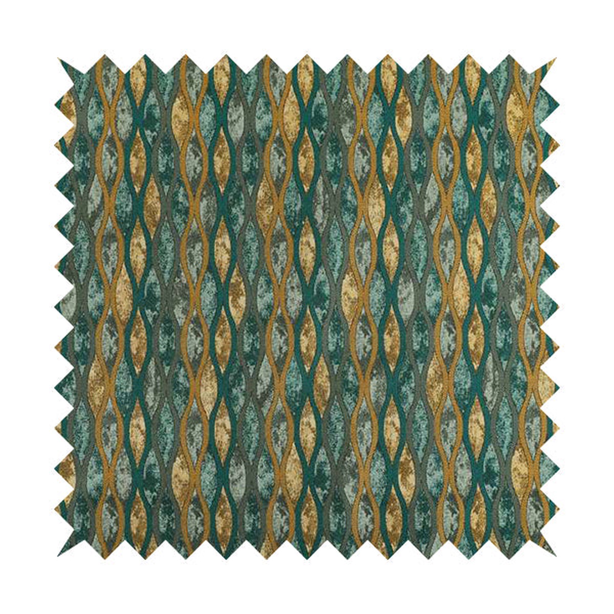 Jangwa Modern Two Tone Stripe Pattern Upholstery Curtains Gold Blue Colour Fabric CTR-627