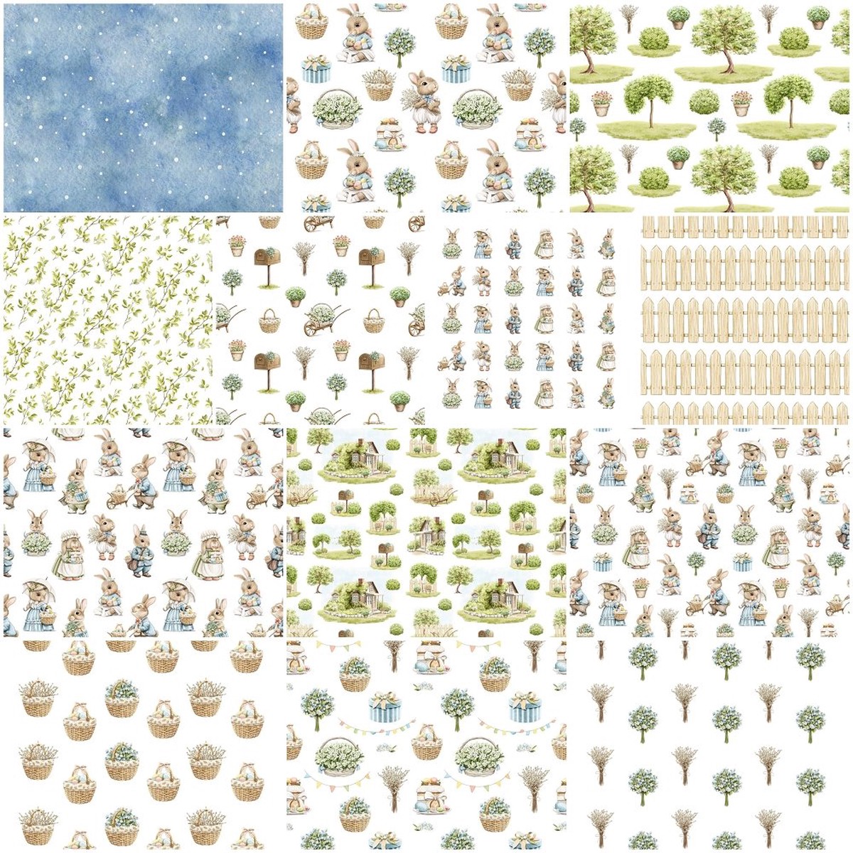 Little Critters Easter Rabbit Family Fat Quarter Bundle - 13 Pieces