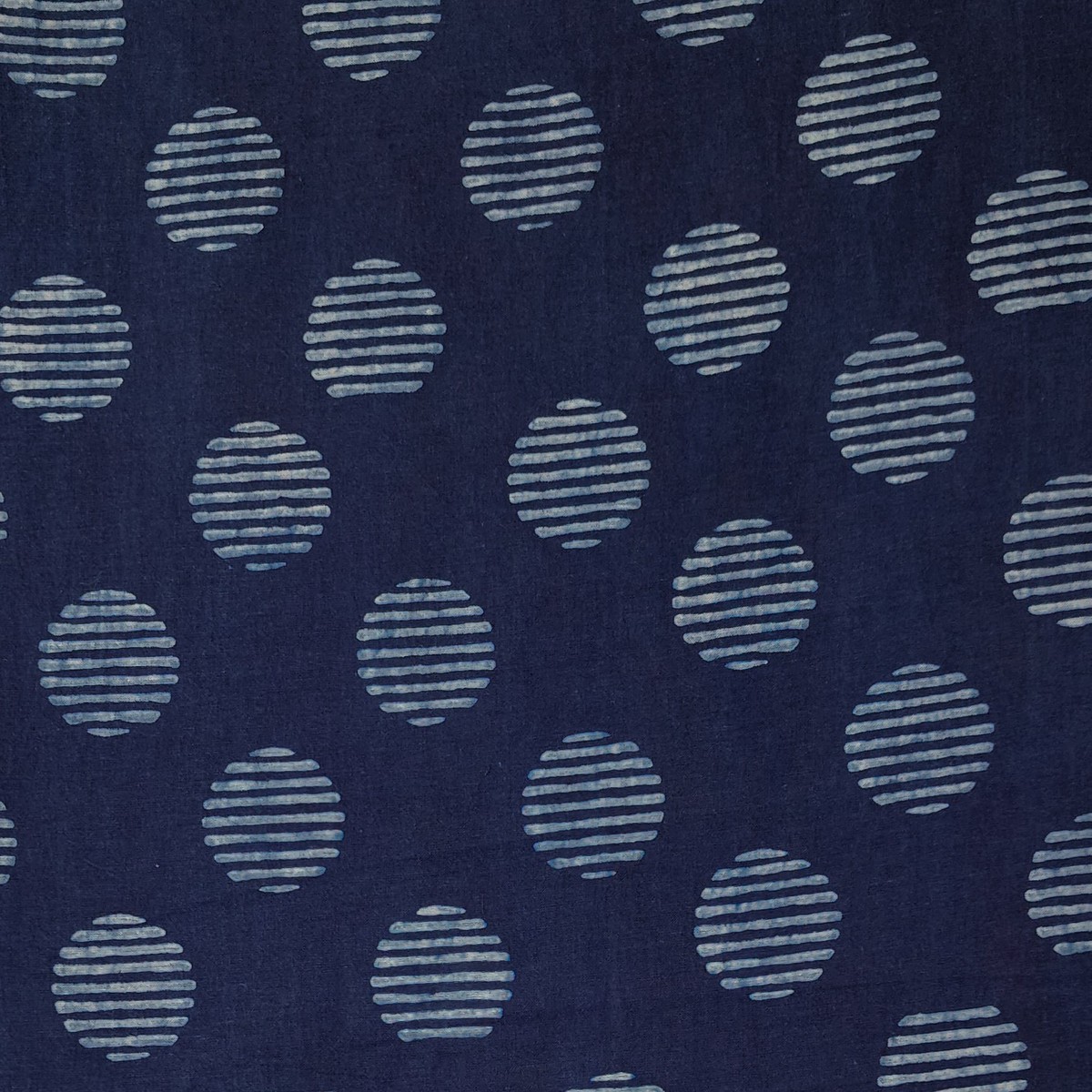 Pure Cotton Akola Indigo Dots All Over Hand Block Print Fabric