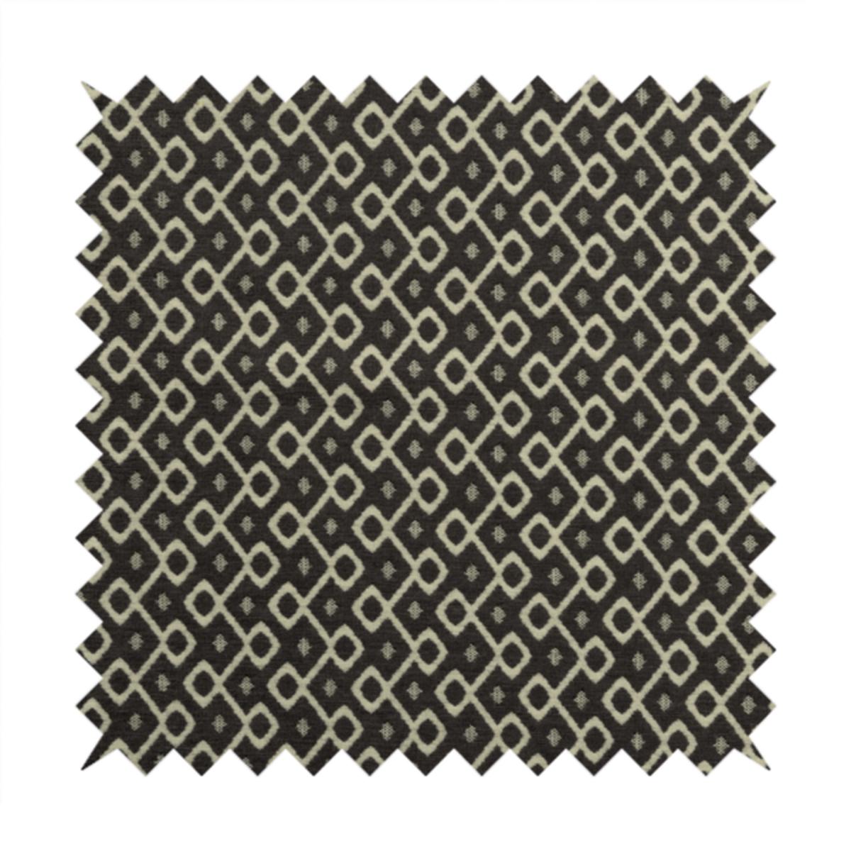 Erum Geometric Patterned Weave Grey Colour Upholstery Fabric CTR-2506