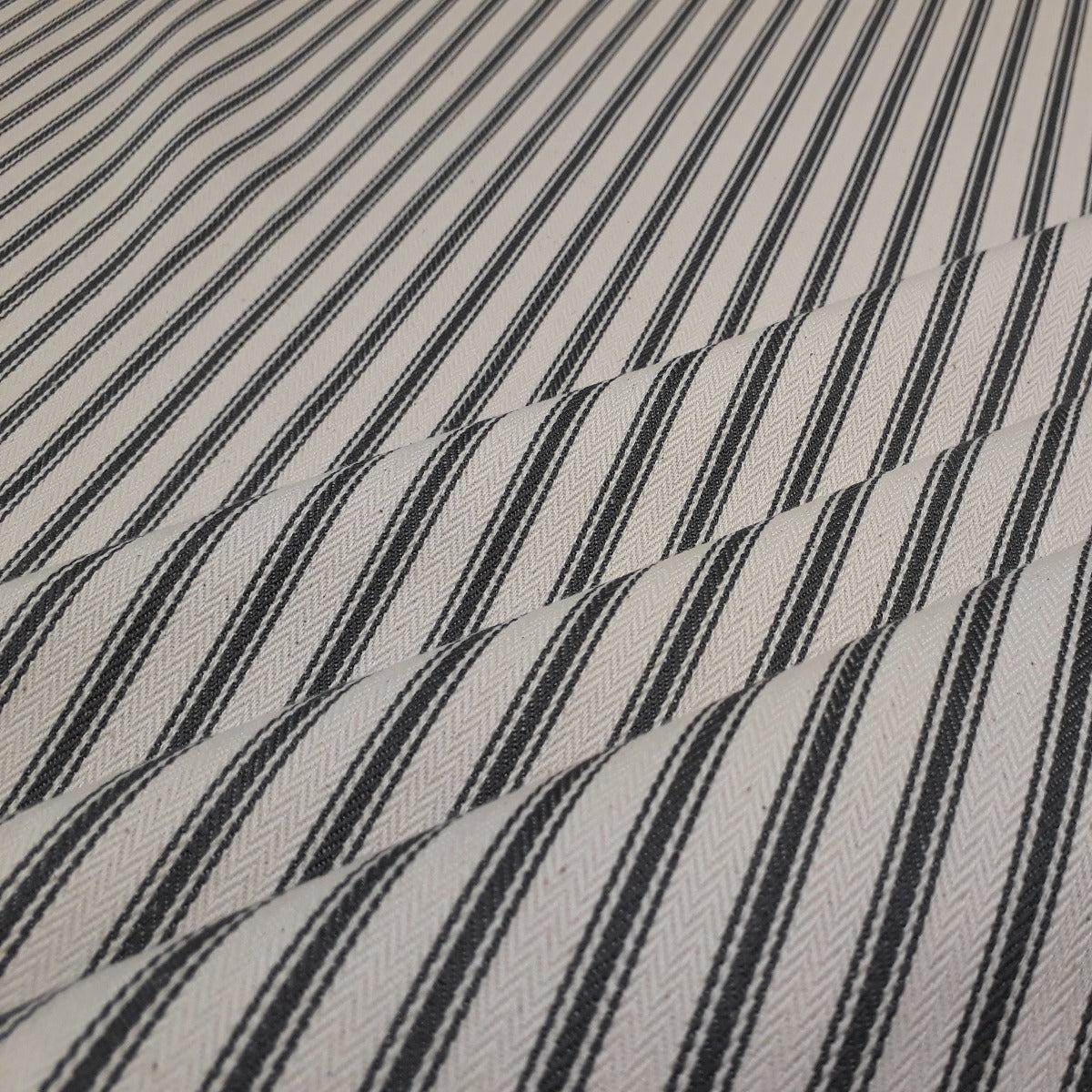 French Woven Ticking Grey S5