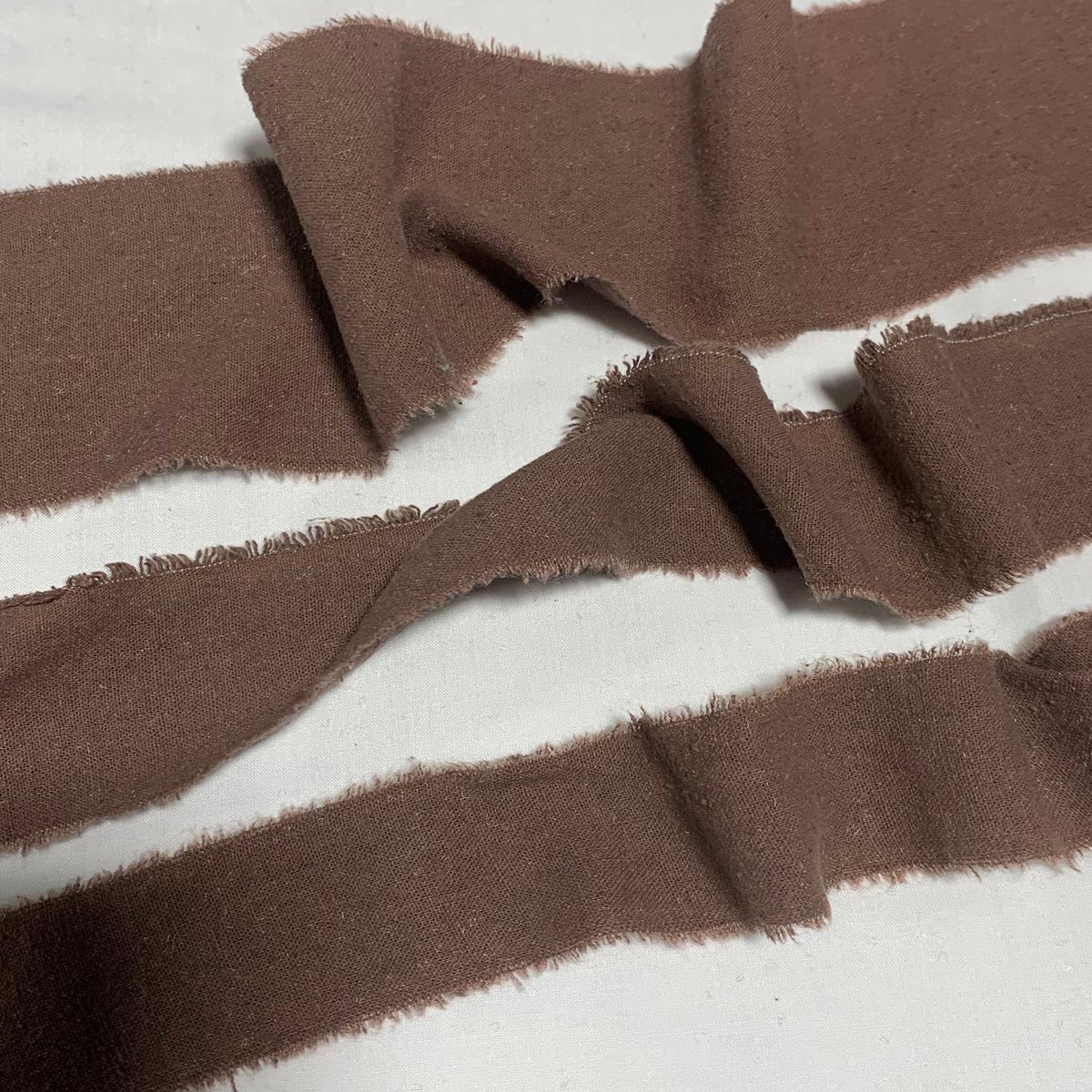 Hand Dyed Mahogany Brown 100% Silk Noil Ribbon ( 4 Widths to choose from) - 1" wide