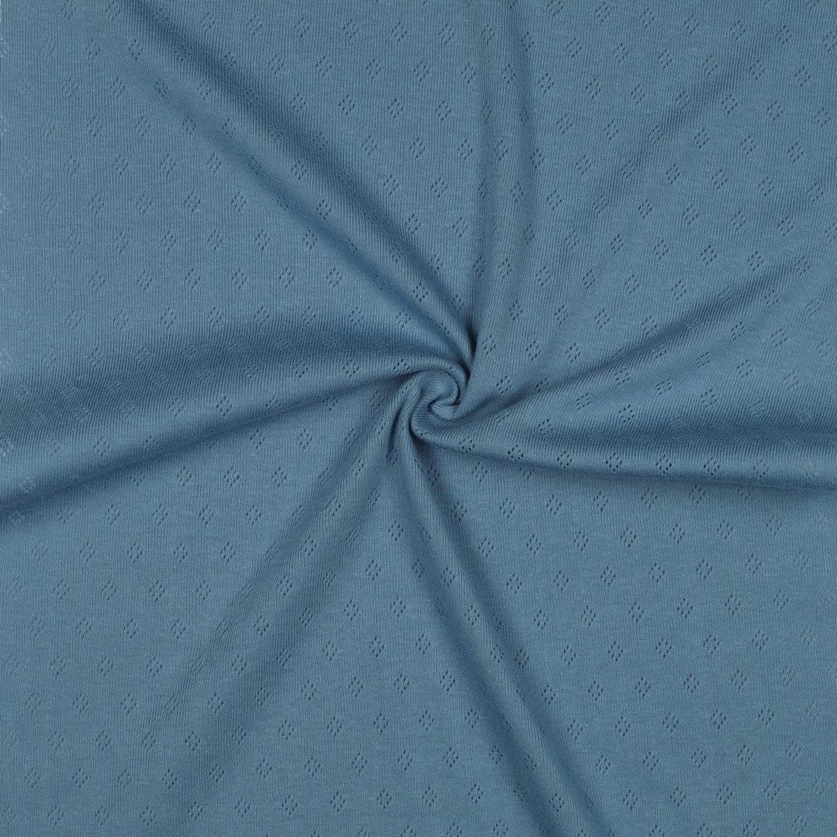 Pointelle 100% certified Oeko-Tex cotton - diamond pattern - blue (price per 10cm)