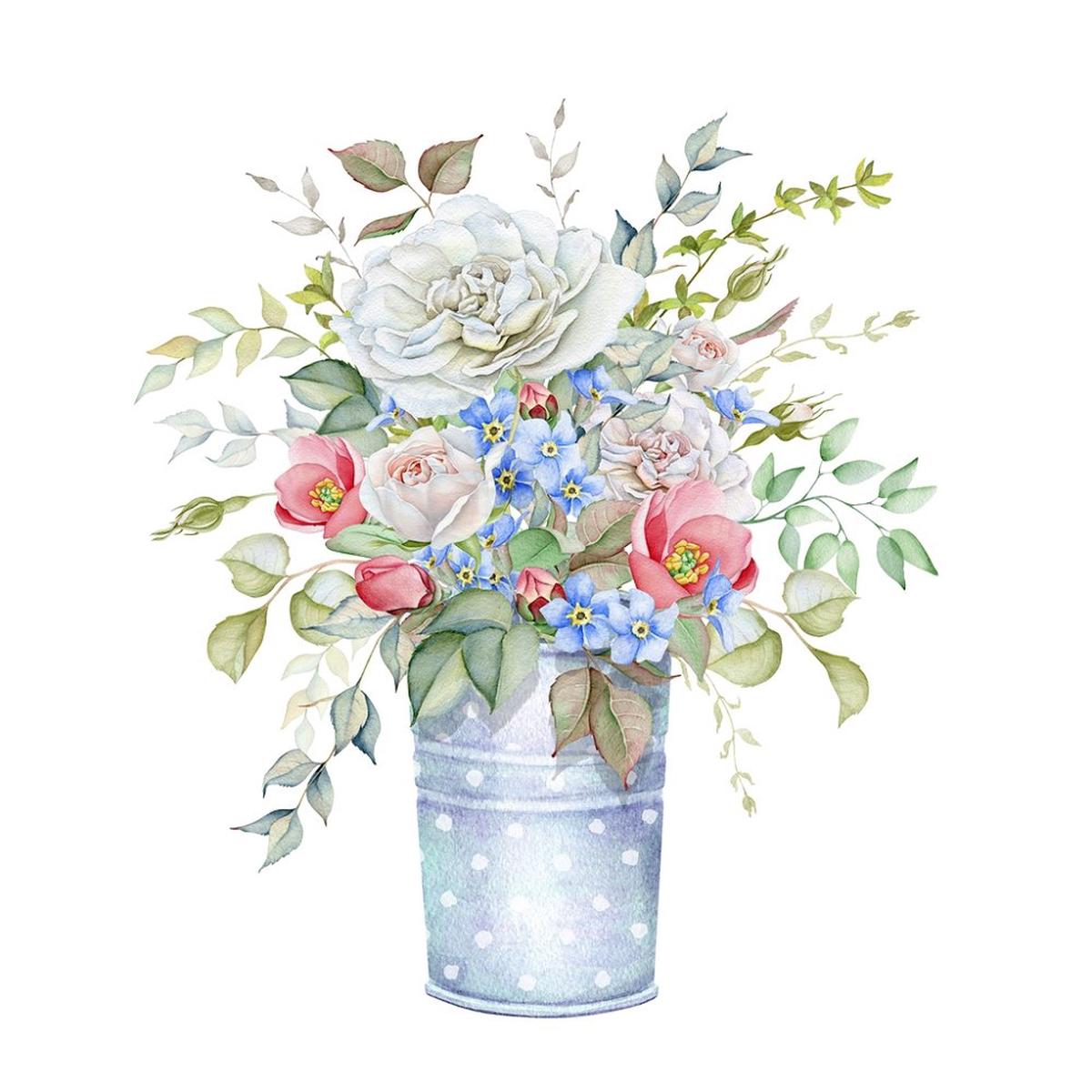 Floral Bouquet Fabric Panel - Multi
