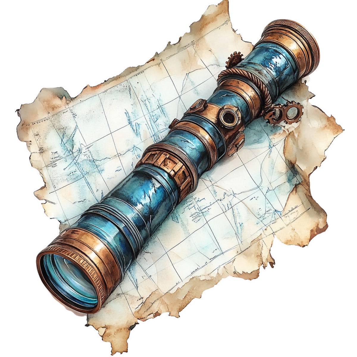 Steampunk Nautical Fabric Panel 19