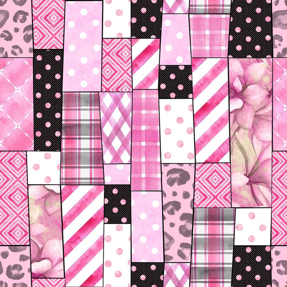 Trendy Patchwork Pattern 3 Fabric
